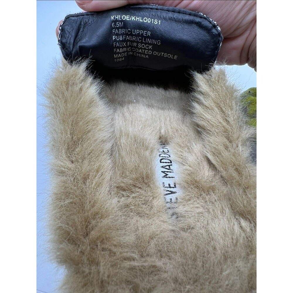 New Steve Madden Jill faux fur lined slip on flat mule - Size women's 6.5 - Picture 6 of 7